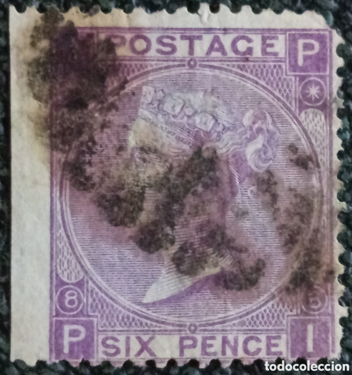 Sellos: GB Reina Victoria 1867 6d lila Plancha 8 SG 109 usado - letras PI