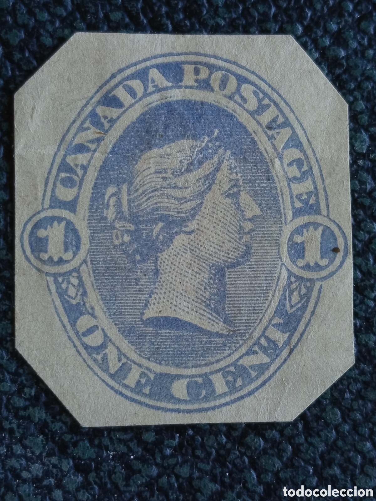 Sellos: Recorte Entero Postal Canad&aacute; 1877 Reina Victoria 1 Centavo - Cat. Unitrade EN1