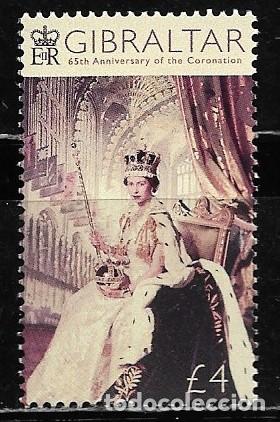 Sellos: GIBRALTAR 2018, Mi.1856 - 65&ordm; ANIVERSARIO CORONACI&Oacute;N REINA ISABEL. MNH.