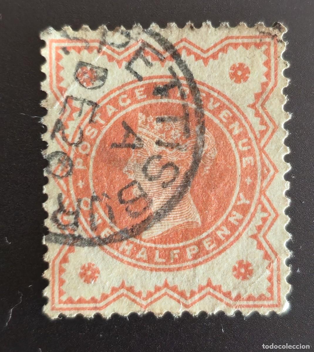 Sellos: sello brit&aacute;nico de medio penique 1887