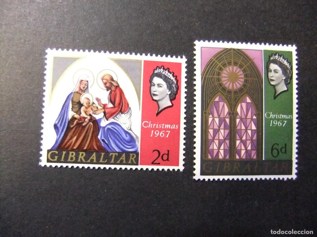 Sellos: 2 GIBRALTAR 1967 / CHRISTMAS NO&Euml;L NAVIDAD / YVERT 201 / 202 MNH SG 217 / 218 MNH