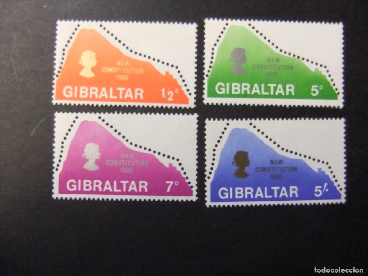 Sellos: 2 GIBRALTAR 1969 / NUEVA CONSTITUCION / YVERT 220 / 223 MNH