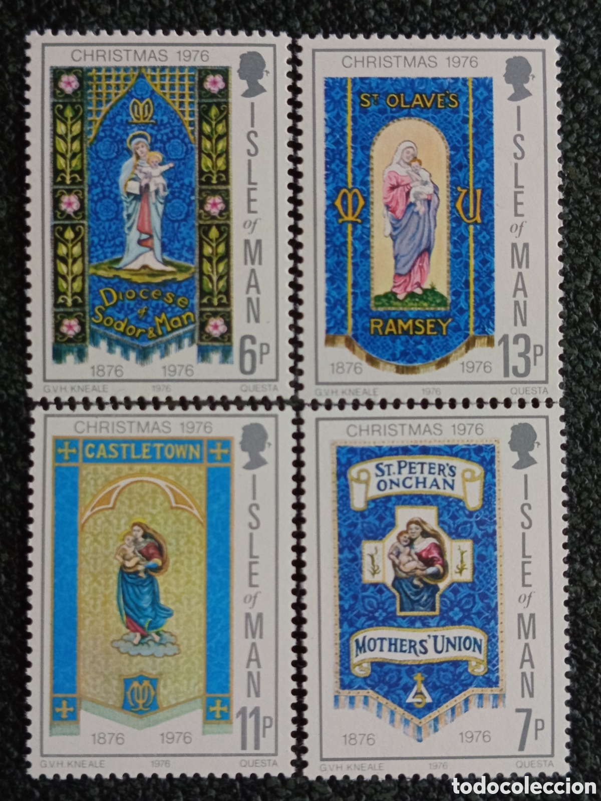 Sellos: Lote Sellos Isla de Man 1976 Navidad Uni&oacute;n de Madres Completa - Michel 89/92