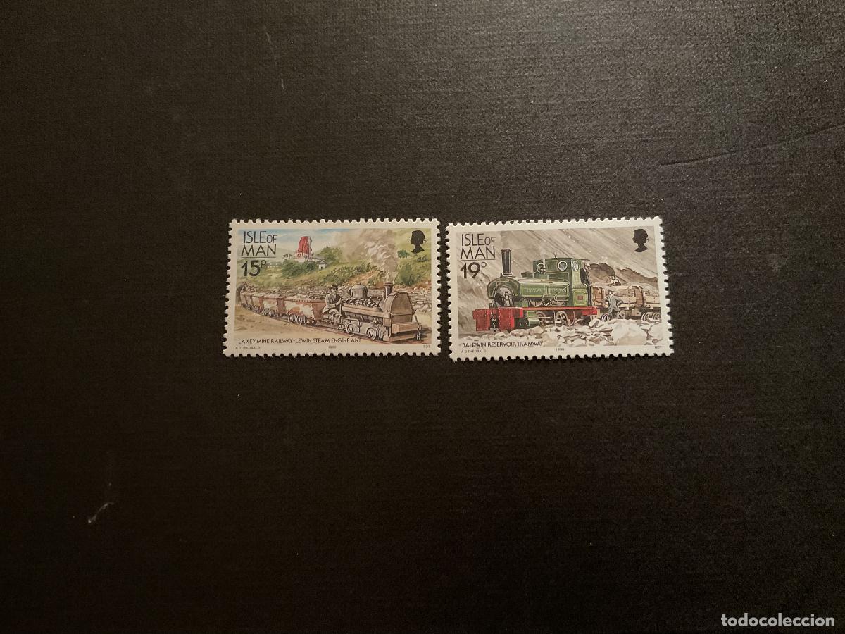 Sellos: MAN N&ordm; YVERT 424//5*** A&Ntilde;O 1990. TRENES Y TRANVIAS