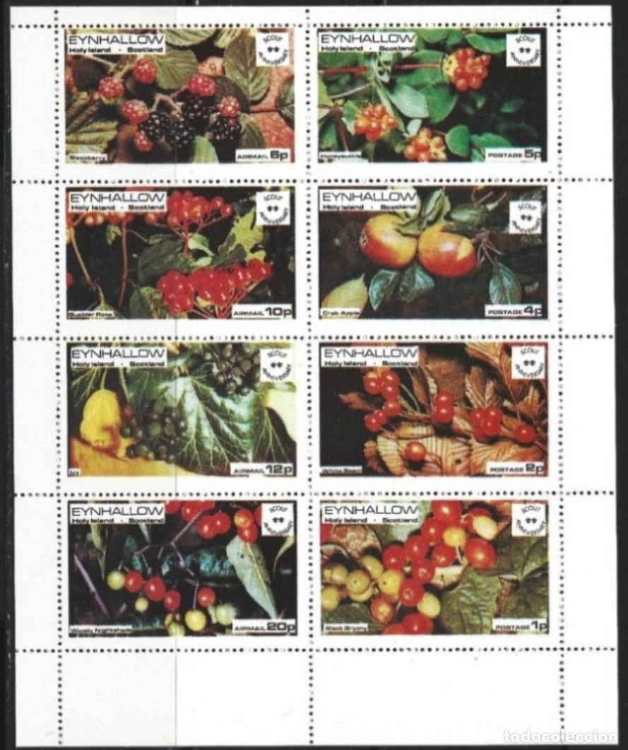 Sellos: GB LOCAL EYNHALLOW 1974 SHEET MNH FRUTAS FRUTOS FRUITS SCOUT ANNIVERSARY