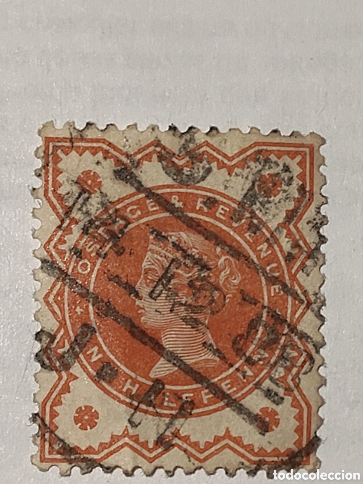 Sellos: Sello de Gran Breta&ntilde;a efigie de perfil de la Reina Victoria con corona 1887