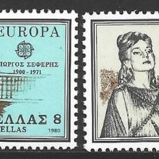 Sellos: GRECIA 1980 IVERT 1389/90 *** EUROPA - PERSONAJES CÉLEBRES