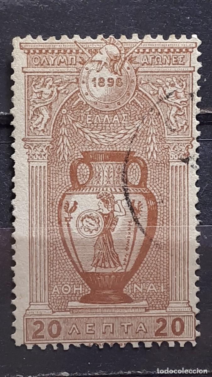 Sellos: GRECIA. A&Ntilde;O 1896 &deg;. YVERT 105 - Foto 1