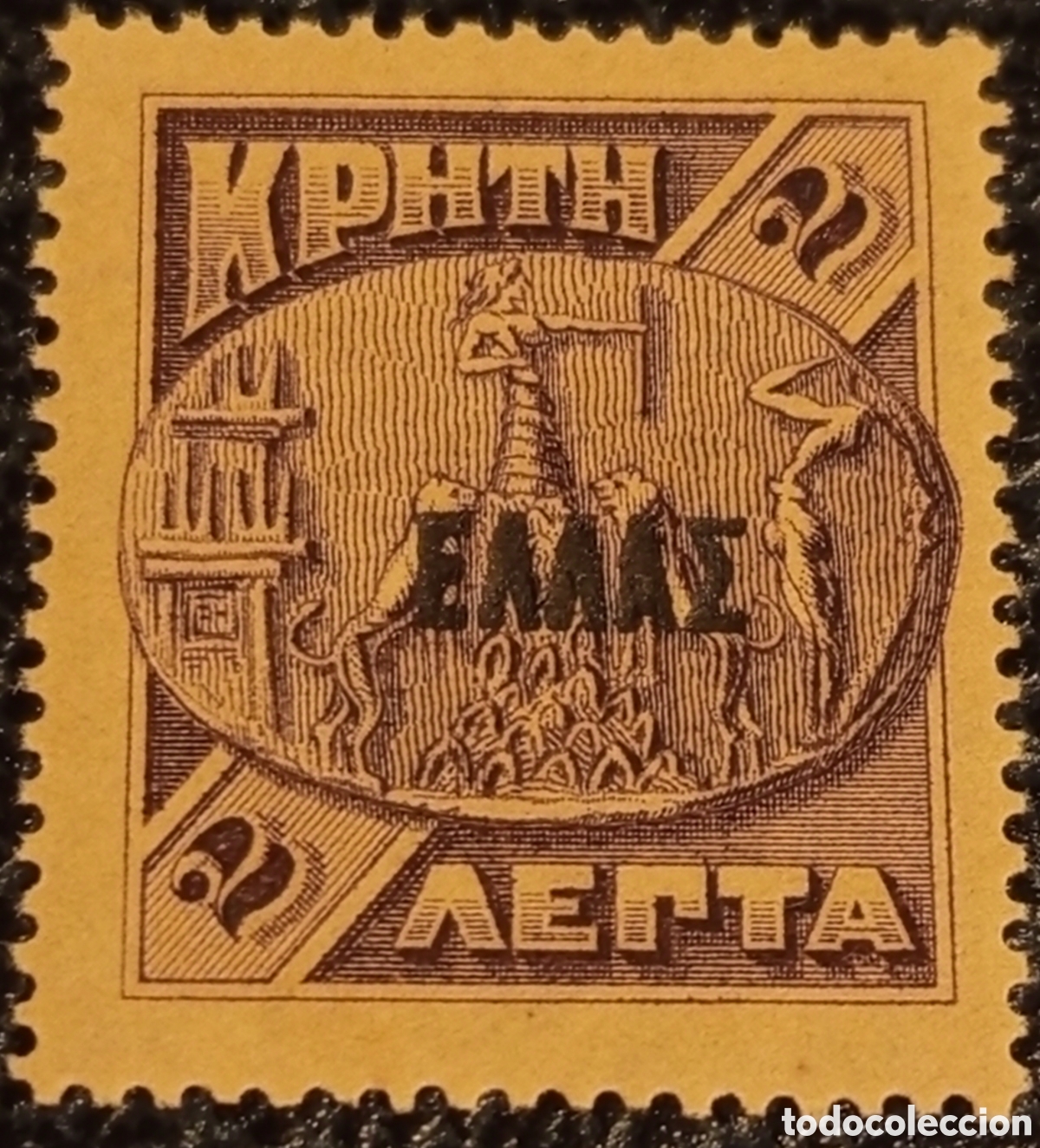 Sellos: Sello Creta 1908 - 2 Leptas Artemis - Sobreimpresi&oacute;n ELLAS - Hellas 115