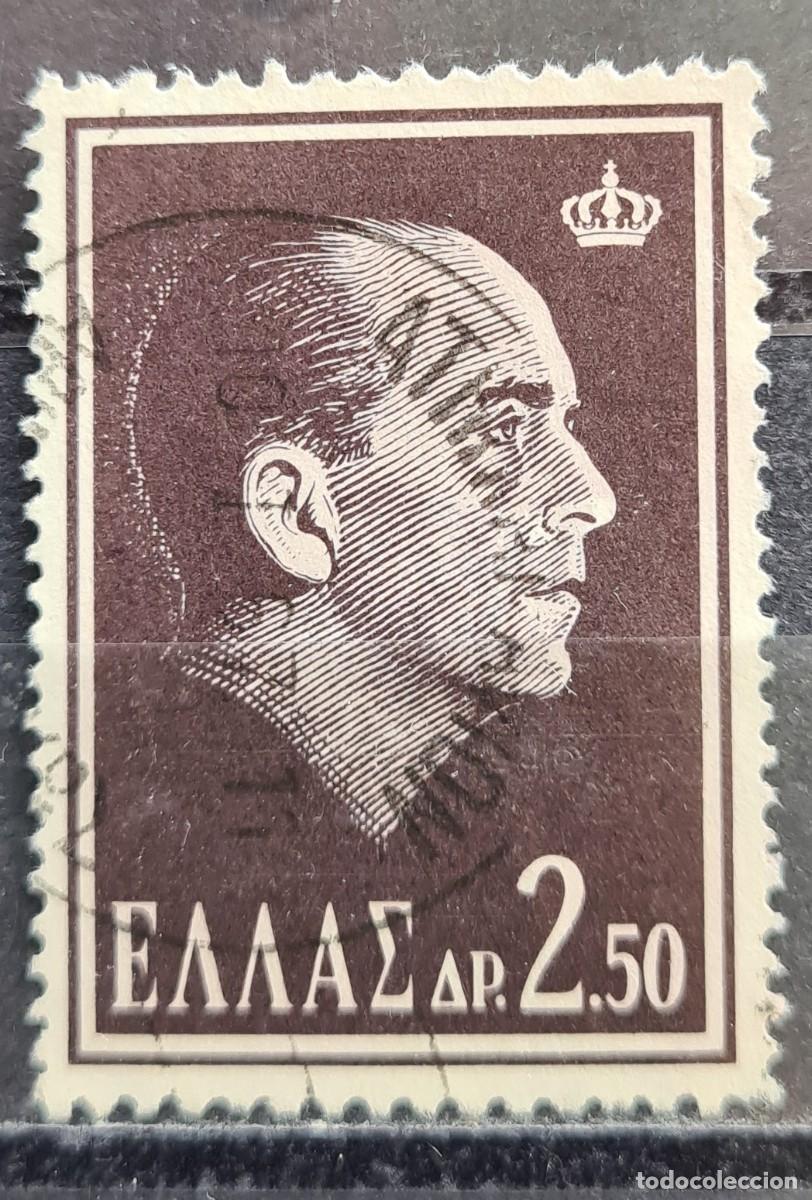 Selos: Sello usado de Grecia 1964: Muerte del rey Pablo I