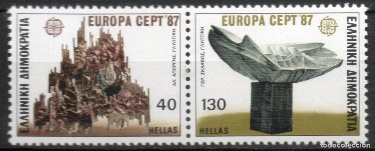Sellos: GRECIA 1987 - EUROPA CEPT - DENTADO 4 LADOS - YVERT 1632/1633**