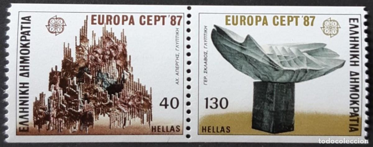 Sellos: GRECIA 1987 - EUROPA CEPT - DENTADO 24 LADOS - YVERT 1634/1635**