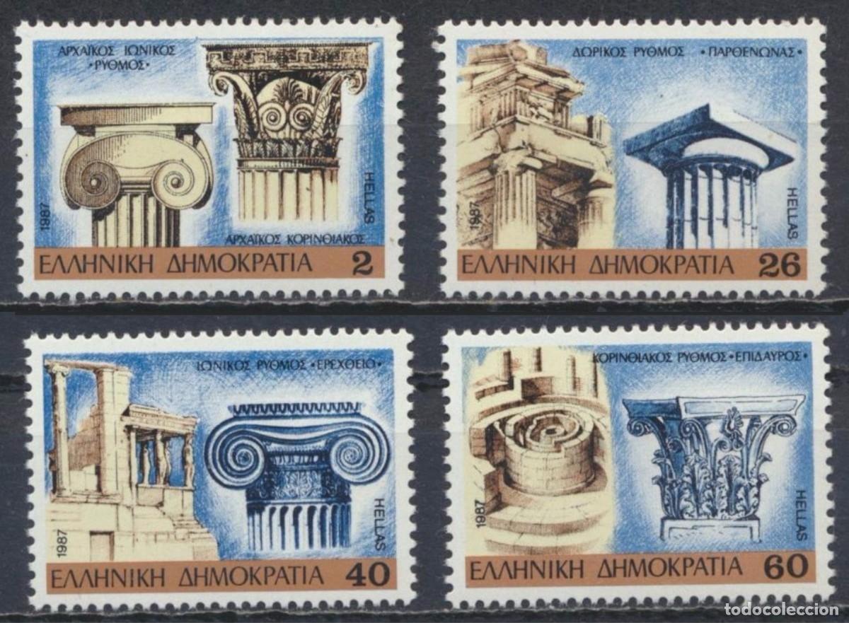 Sellos: GRECIA 1987 - CAPITELES DE LA ARQUITECTURA GRIEGA CLASICA - YVERT 1643/1646**