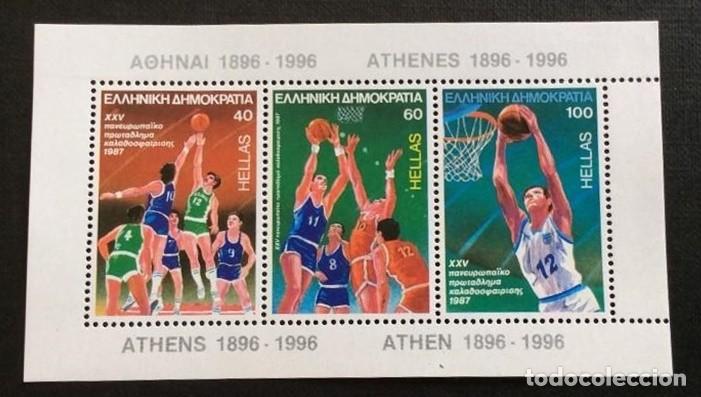 Sellos: GRECIA 1987 - CAMPEONATO DE EUROPA DE BALONCESTO - YVERT BLOCK 6**