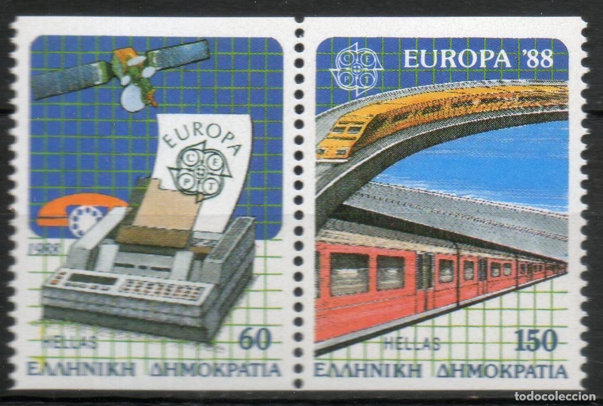 Sellos: GRECIA 1988 - EUROPA CEPT - YVERT 1667/1668** DENTADO 2 LADOS