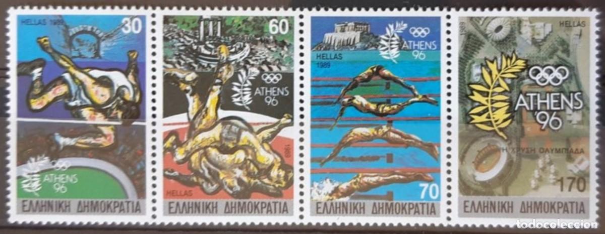 Sellos: GRECIA 1989 - GRECIA PAIS CUNA DE JUEGOS OLIMPICOS - YVERT 1699/1702(A) DENTADOO 4 LADOS