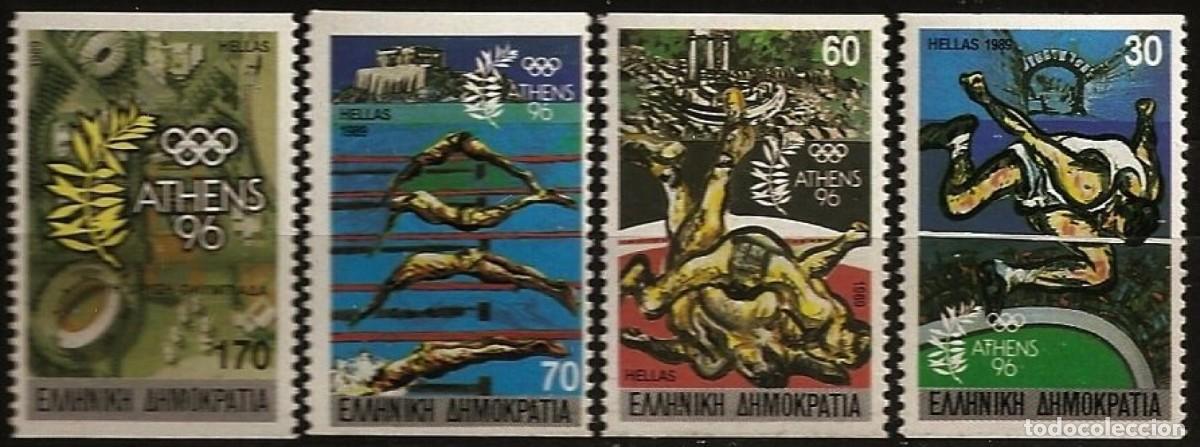 Sellos: GRECIA 1989 - GRECIA PAIS CUNA DE JUEGOS OLIMPICOS - YVERT 1699/1702(B) DENTADO 2 LADOS