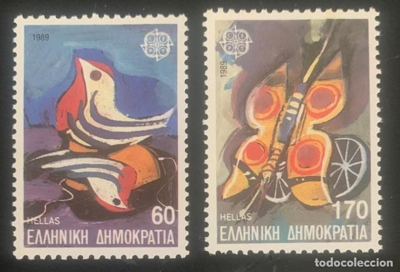 Sellos: GRECIA 1989 - EUROPA CEPT JUEGOS INFANTILES - YVERT 1703/1704**