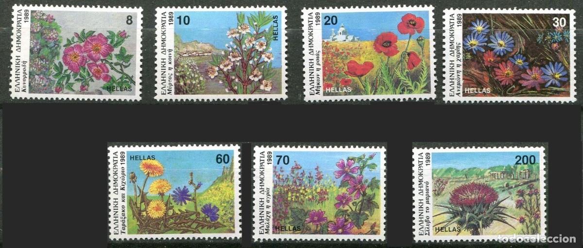 Sellos: GRECIA 1989 - FLORES SILVESTRES - YVERT 1715//1721**