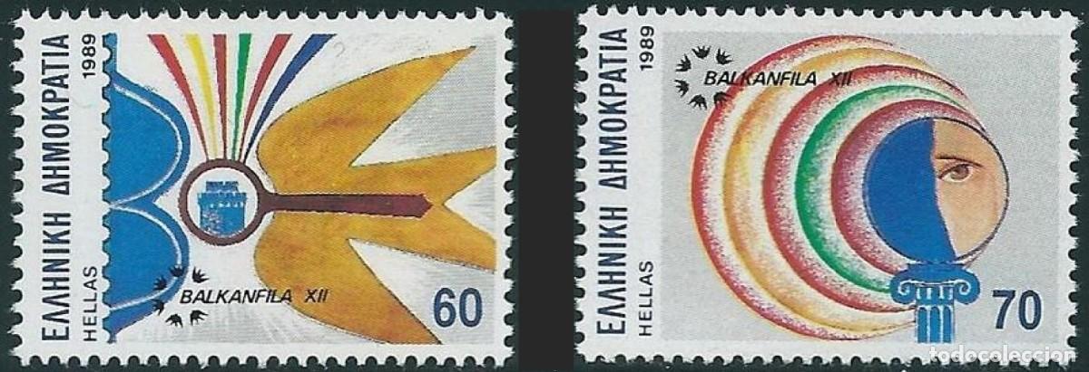 Sellos: GRECIA 1989 - EXPO FILATELICA BALKANFILA XII - YVERT 1712//1713**