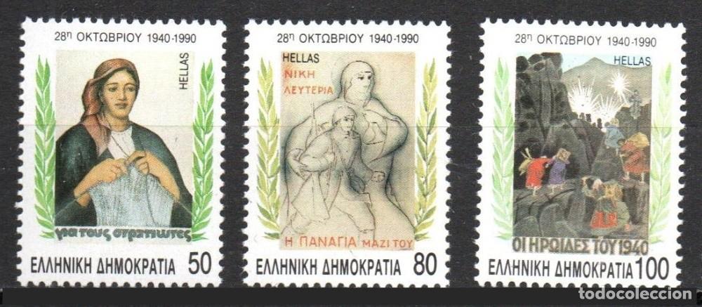Sellos: GRECIA 1990 - 50 ANIVERSARIO DE LA RESISTENCIA GRIEGA - YVERT 1755/1757**