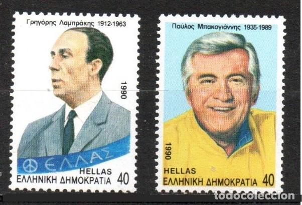 Sellos: GRECIA 1990 - PERSONAJES GRIEGOS - YVERT 1733/1734**