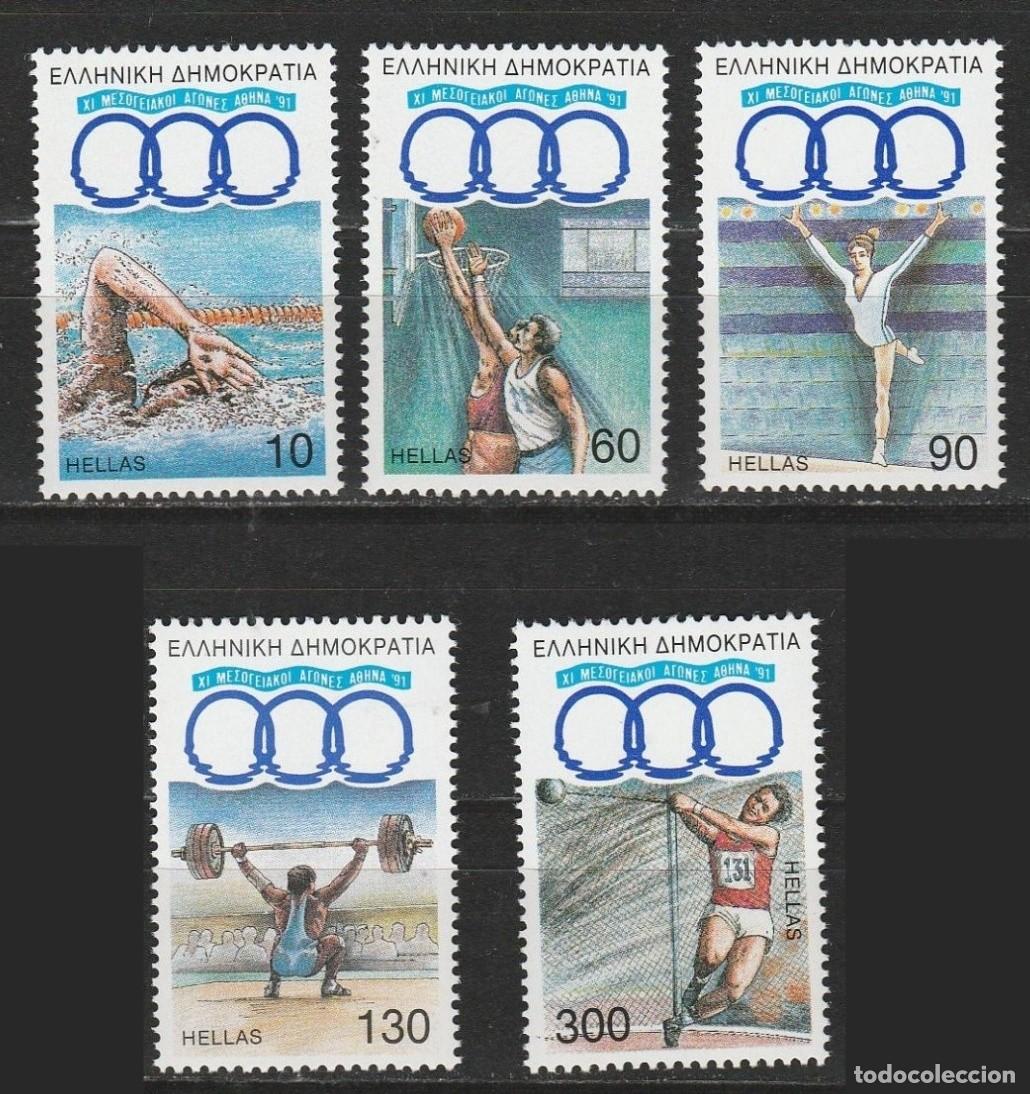 Sellos: GRECIA 1991 - XI JUEGOS MEDITERRANEOS - YVERT 1769/1773**