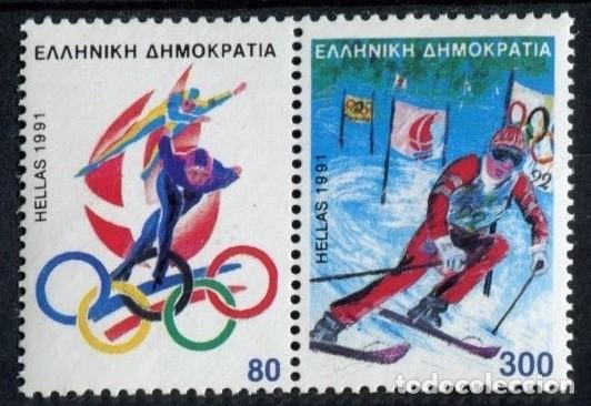 Sellos: GRECIA 1991 - JUEGOS OLIMPICOS DE INVIERNO EN ALBERTVILLE - YVERT 1775/1776**