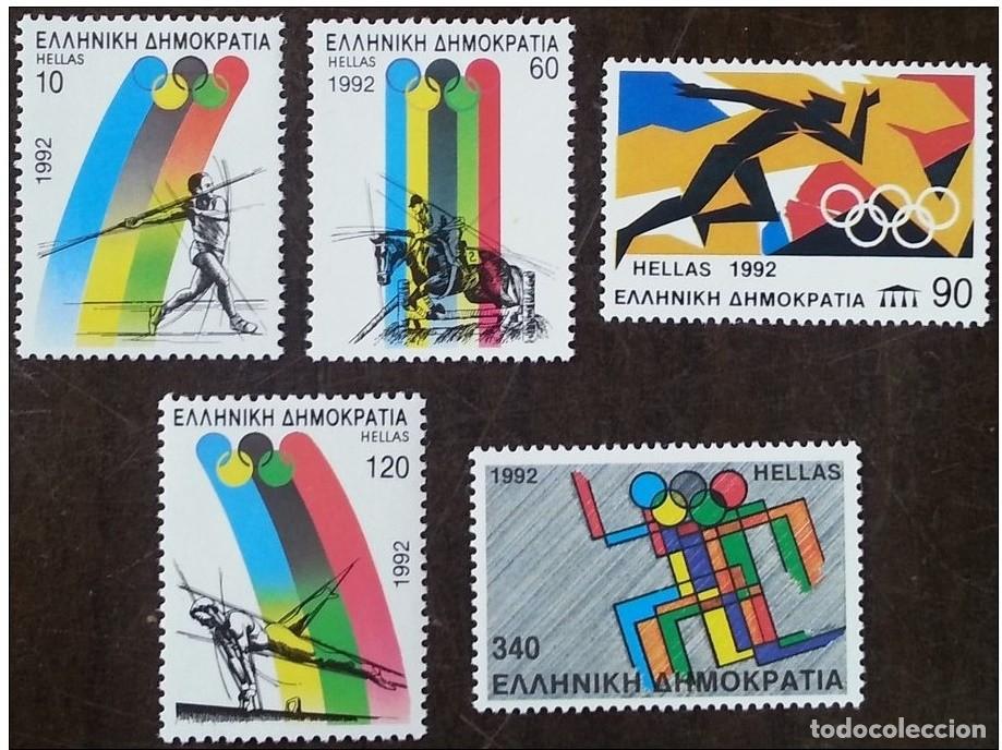 Sellos: GRECIA 1992 - JUEGOS OLIMPICOS DE BARCELONA'92 - YVERT 1779/1783**