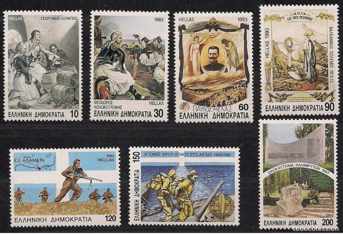 Sellos: GRECIA 1993 - PAGINAS DE GLORIA EN LA HISTORIA GRIEGA - YVERT 1821/1827**