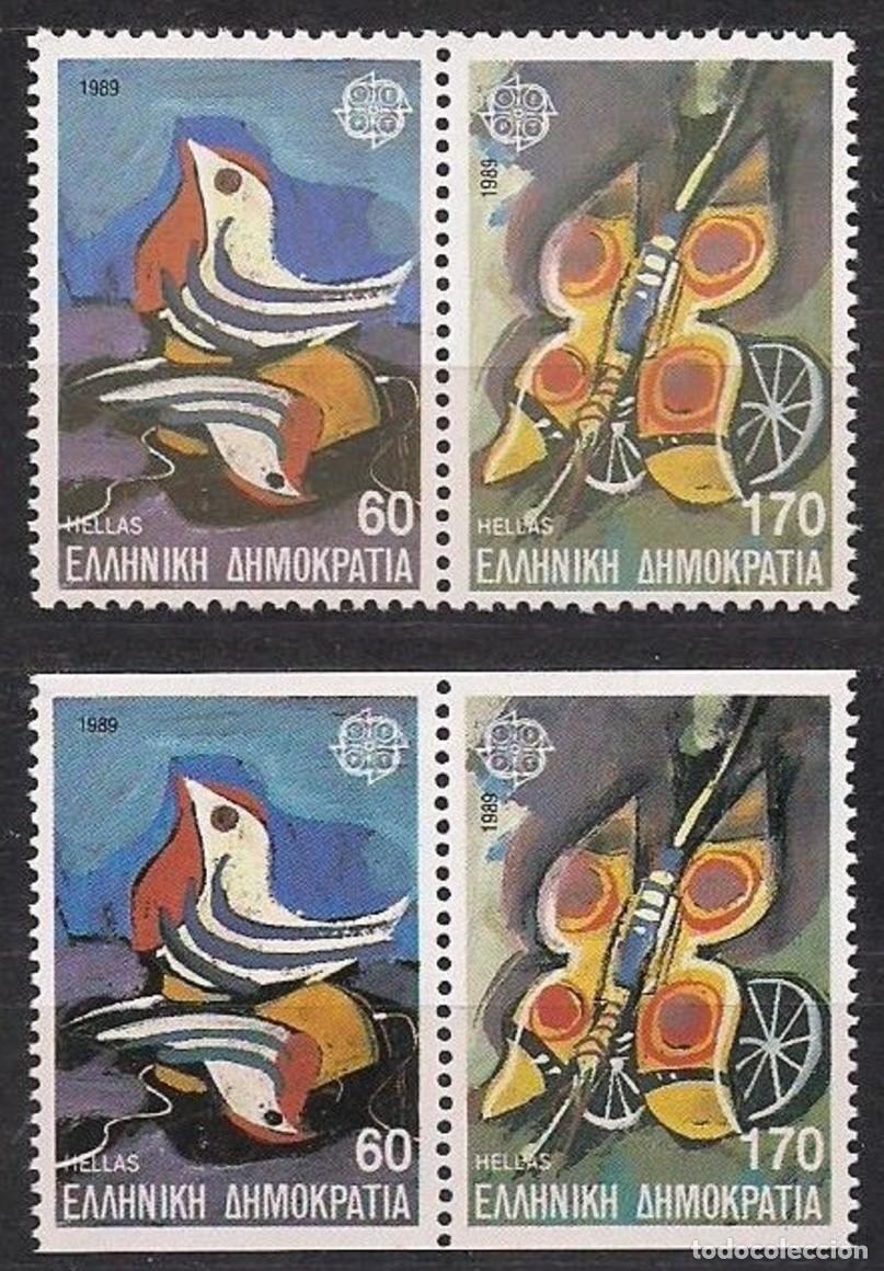 Stamps: GRECIA 1989 - EUROPA CEPT JUEGOS INFANTILES - YVERT 1703/1706** UNIDOS Y DENTADOS 2 y 4 LADOS
