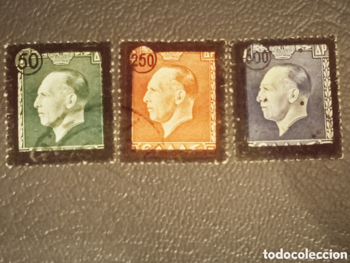 Sellos: Grecia Michel 538-540. Edici&oacute;n conmemorativa del rey Jorge II, 1947