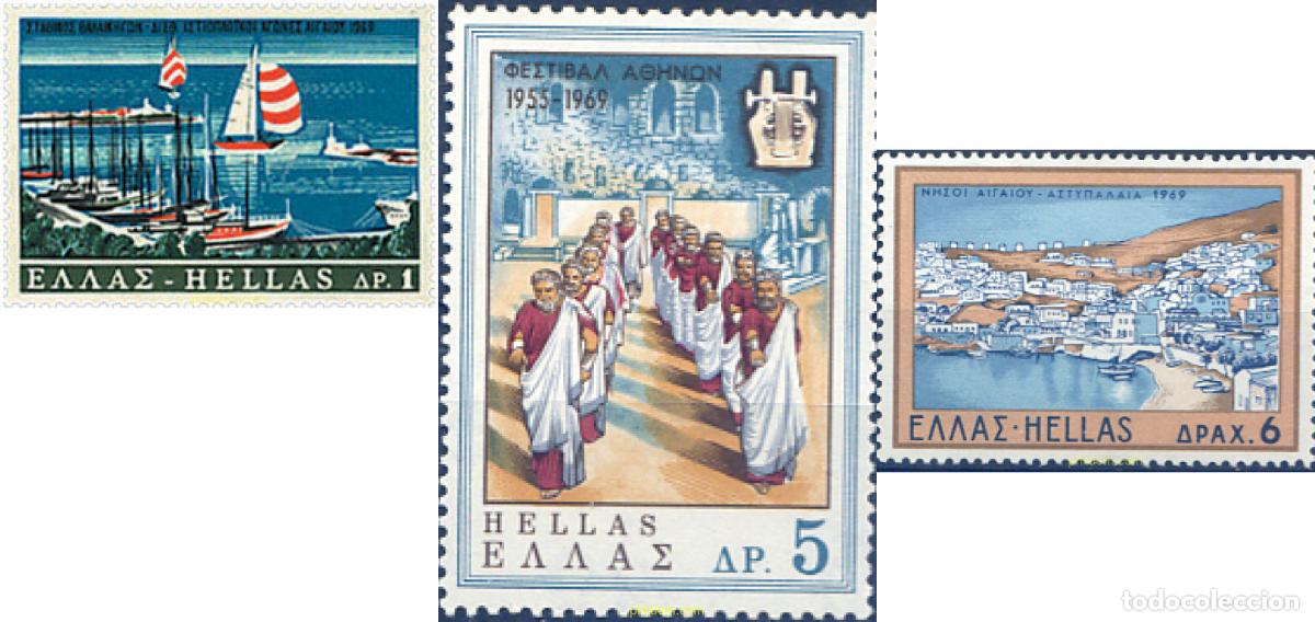 Sellos: 65999 MNH GRECIA 1969 A&Ntilde;O INTERNACIONAL DEL TURISMO