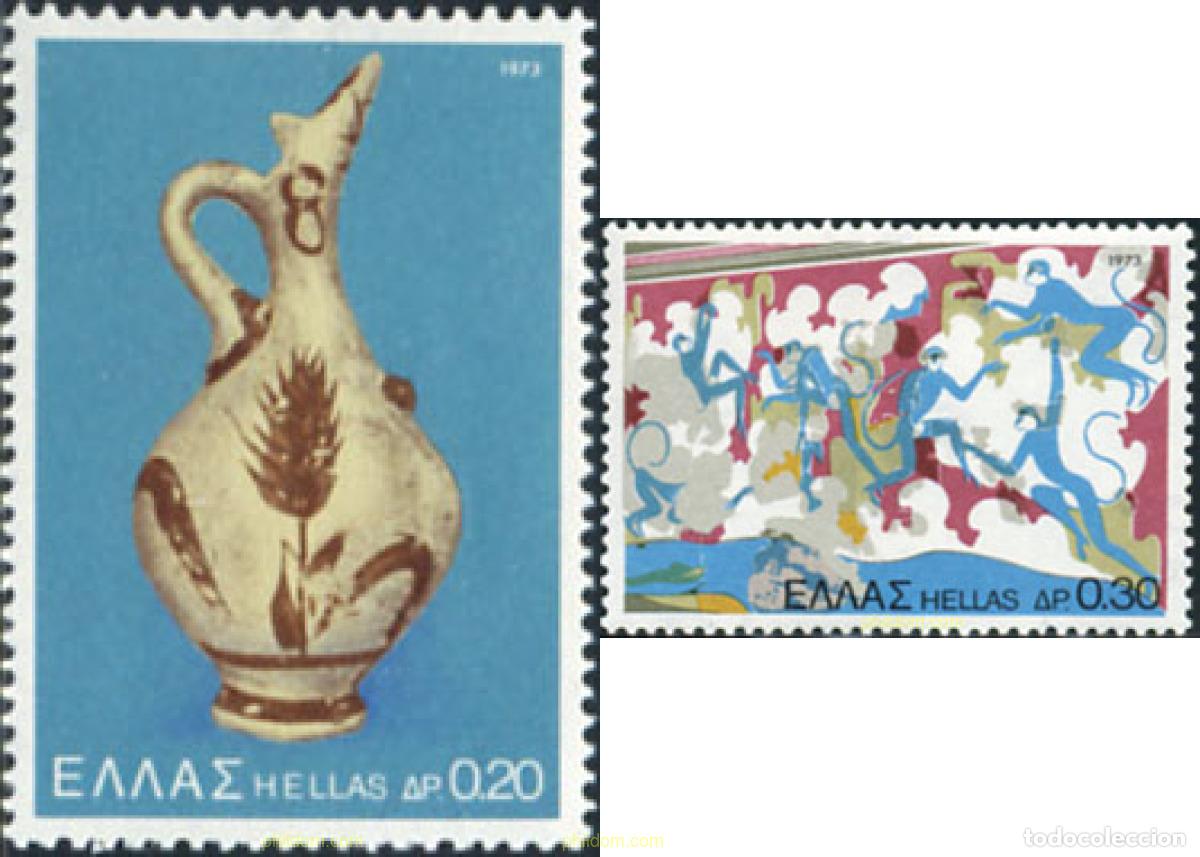 Sellos: 668164 MNH GRECIA 1973 DESCUBRIMIENTOS ARQUEOLOGICOS DE THERA