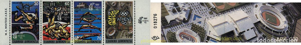 Sellos: 2452 MNH GRECIA 1989 CANDIDATURA ATENAS JUEGOS OLIMPICOS VERANO 1996