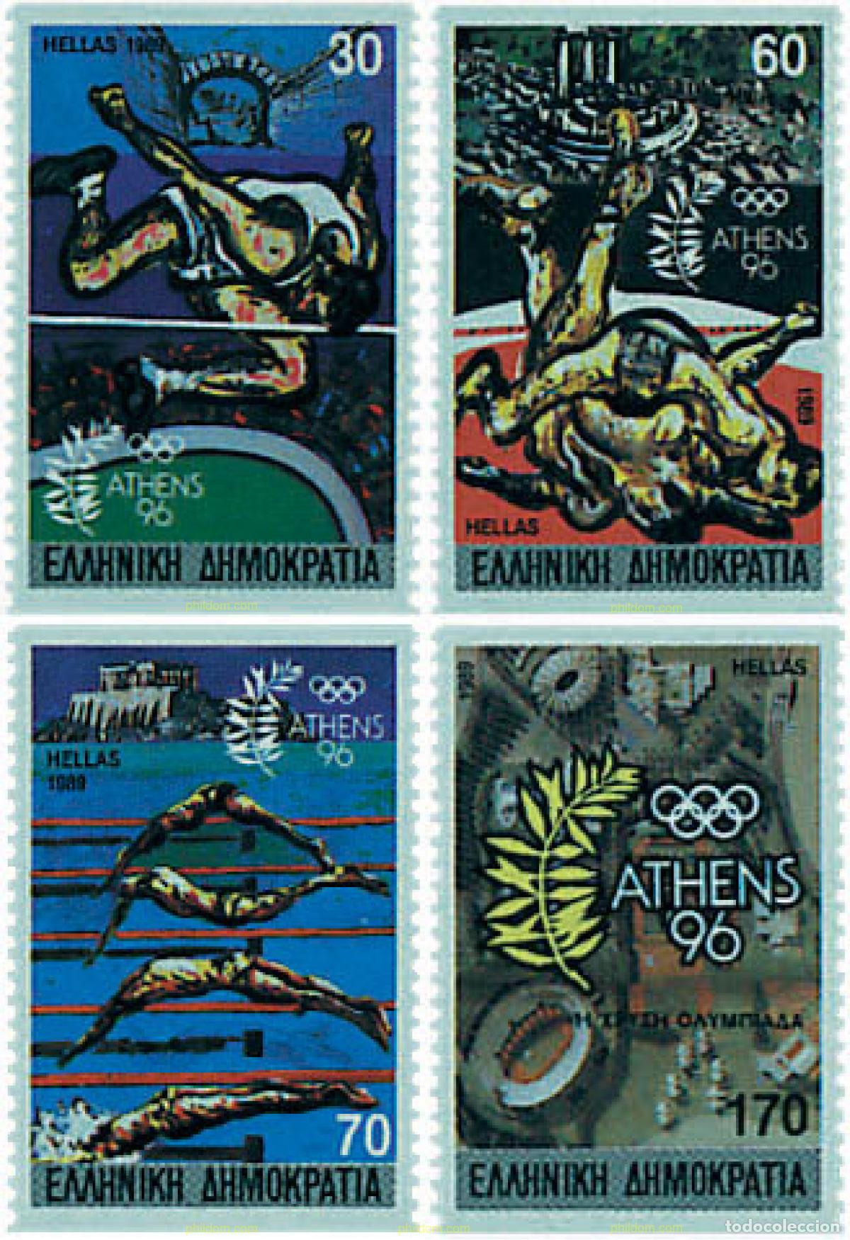 Sellos: 66077 MNH GRECIA 1989 CANDIDATURA ATENAS JUEGOS OLIMPICOS VERANO 1996