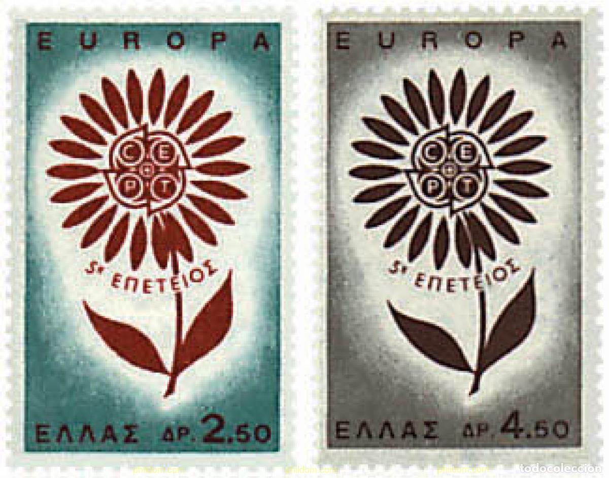 Sellos: 97453 MNH GRECIA 1964 EUROPA CEPT. MARGARITA CON 22 PETALOS