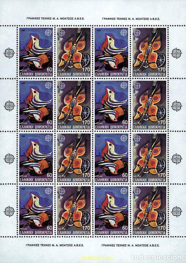Sellos: 7665 MNH GRECIA 1989 EUROPA CEPT. TRANSPORTE Y MEDIOS DE COMUNICACION