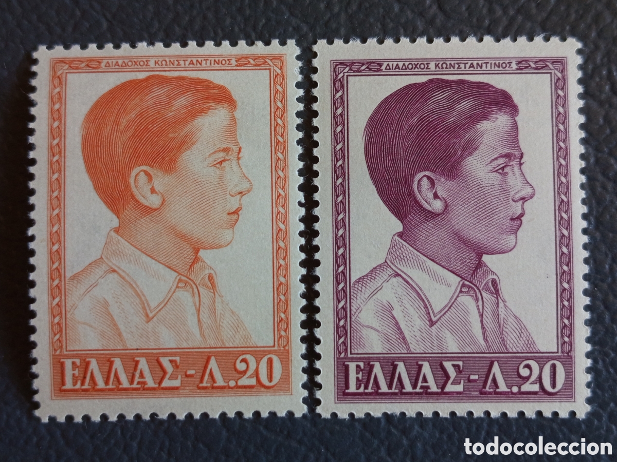 Sellos: Grecia 1937 La Gloria H Doxa N. Gyzis 1+3 Dracmas Serie MNH Michel 390-391