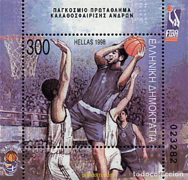 Sellos: 66087 MNH GRECIA 1998 CAMPEONATO DEL MUNDO DE BALONCESTO
