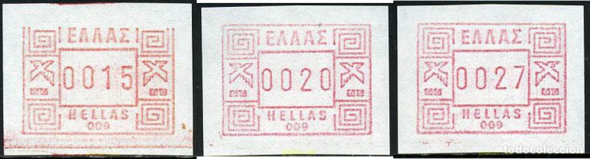 Sellos: 212796 MNH GRECIA 1984 ETIQUETAS AUTOMATICAS