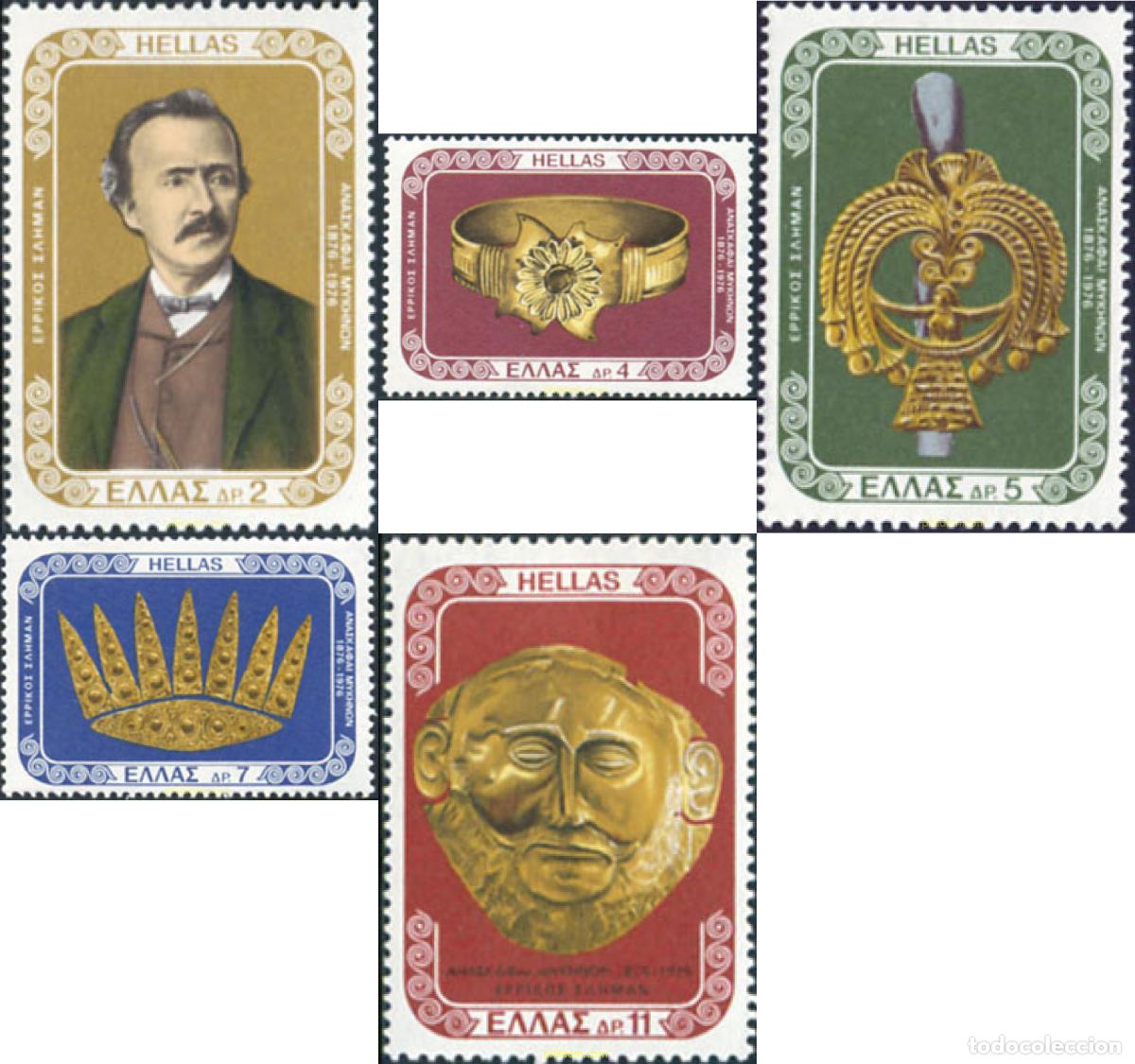 Sellos: 133005 MNH GRECIA 1976 CENTENARIO DEL DESCUBRIMIENTO DE LAS RUINAS DE TROYA (ILEON)