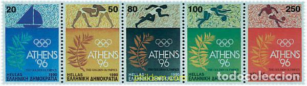 Sellos: 6449 MNH GRECIA 1990 CANDIDATURA ATENAS JUEGOS OLIMPICOS VERANO 1996