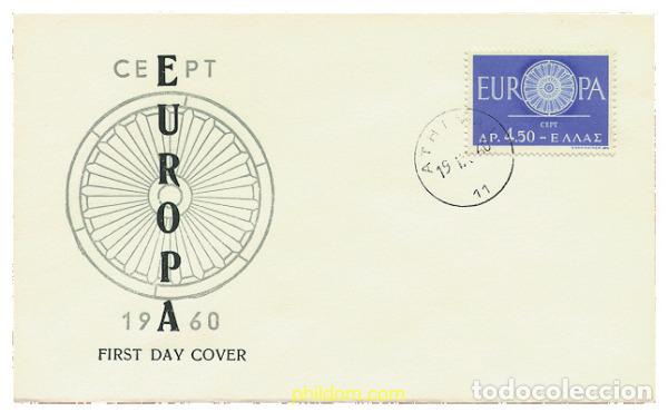Sellos: 23486 MNH GRECIA 1960 EUROPA CEPT. RUEDA CON 19 RADIOS