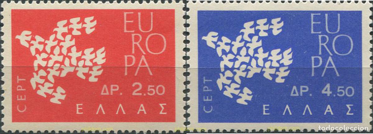Sellos: 62059 MNH GRECIA 1961 EUROPA CEPT. PALOMA