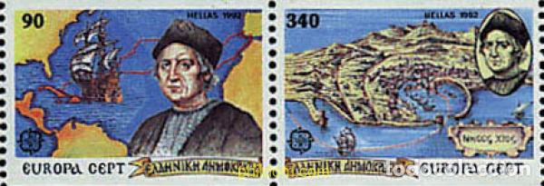 Stamps: 25802 MNH GRECIA 1992 EUROPA CEPT. 500 ANIVERSARIO DEL DESCUBRIMIENTO DE AMERICA