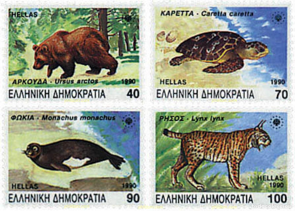 Sellos: 66078 MNH GRECIA 1990 FAUNA EN PELIGRO DE EXTINCION