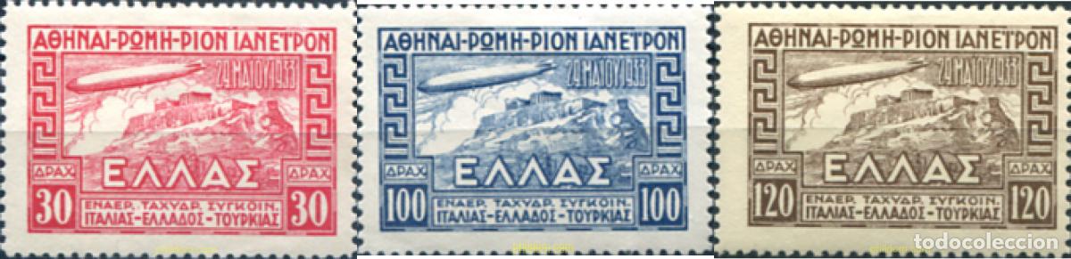 Sellos: 321094 HINGED GRECIA 1933 AVION ZEPPELIN SOBREVOLANDO LA ACROPOLIS