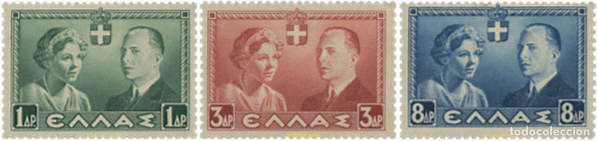Sellos: 320534 HINGED GRECIA 1938 BODA DEL PRINCIPE HEREDITARIO PABLO Y LA PRINCESA FEDERICA