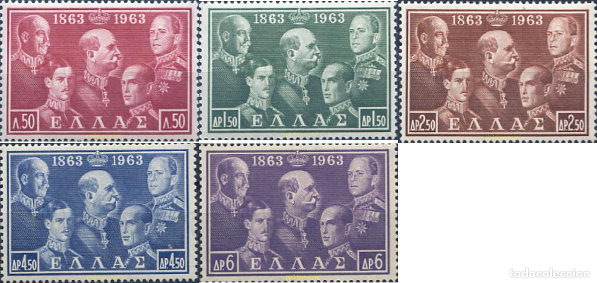 Sellos: 132560 MNH GRECIA 1963 CENTENARIO DE LA DINASTIA